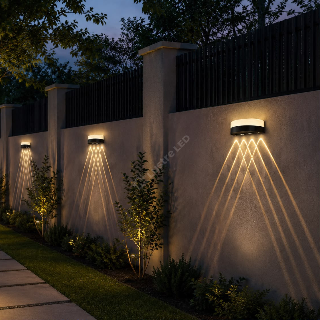 Aplica LED Exterior GETTO Black 4 Raze 20CM IP65 9W