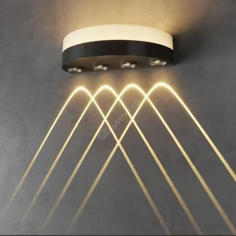Aplica LED Exterior GETTO Black 4 Raze 20CM IP65 9W
