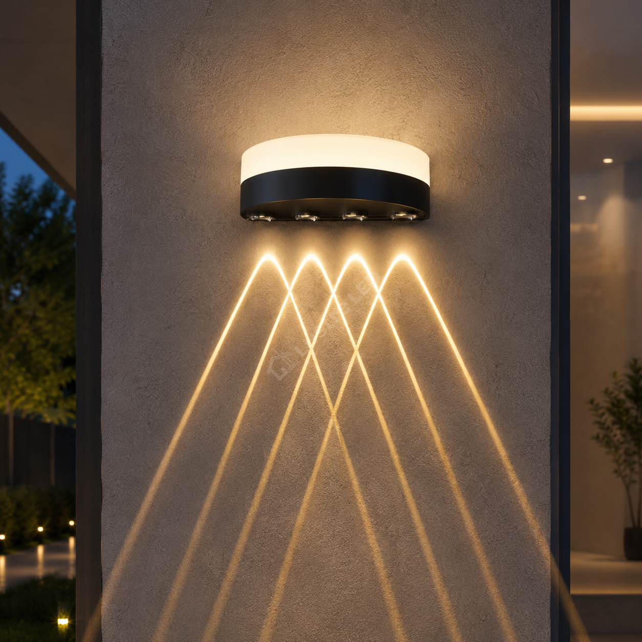 Aplica LED Exterior GETTO Black 4 Raze 20CM IP65 9W