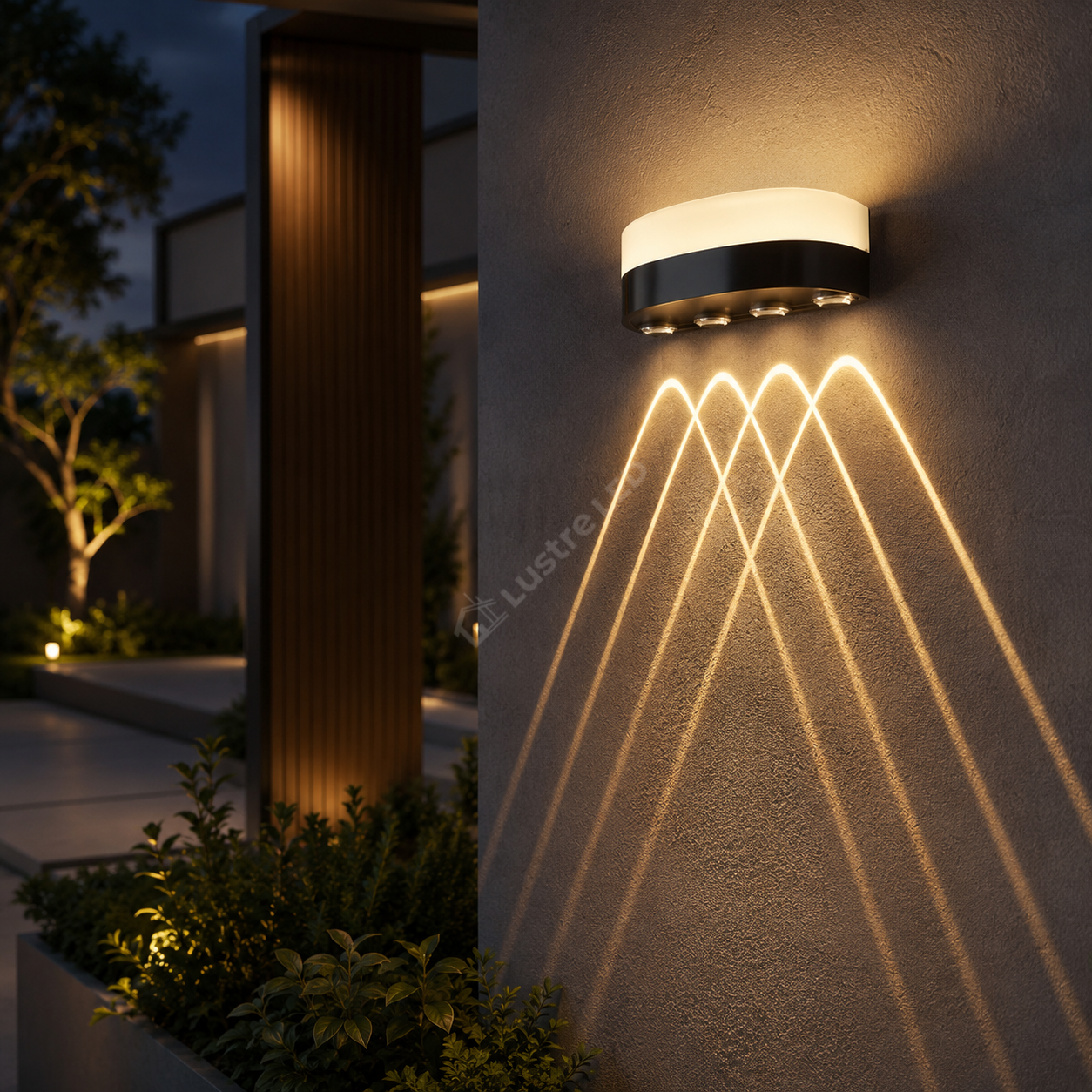Aplica LED Exterior GETTO Black 4 Raze 20CM IP65 9W