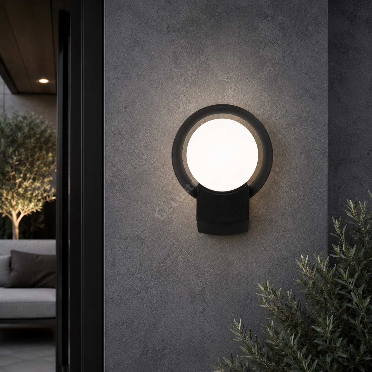 Aplica LED Exterior HATHOR Black 16W 4000K IP54 Echivalent 75W