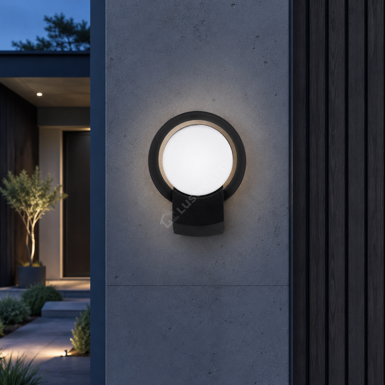 Aplica LED Exterior HATHOR Black 16W 4000K IP54 Echivalent 75W