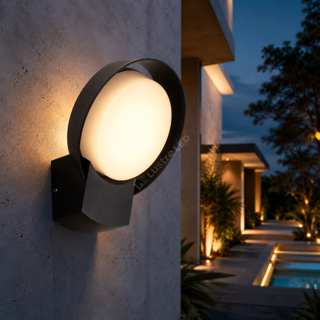 Aplica LED Exterior HATHOR Black 16W 4000K IP54 Echivalent 75W
