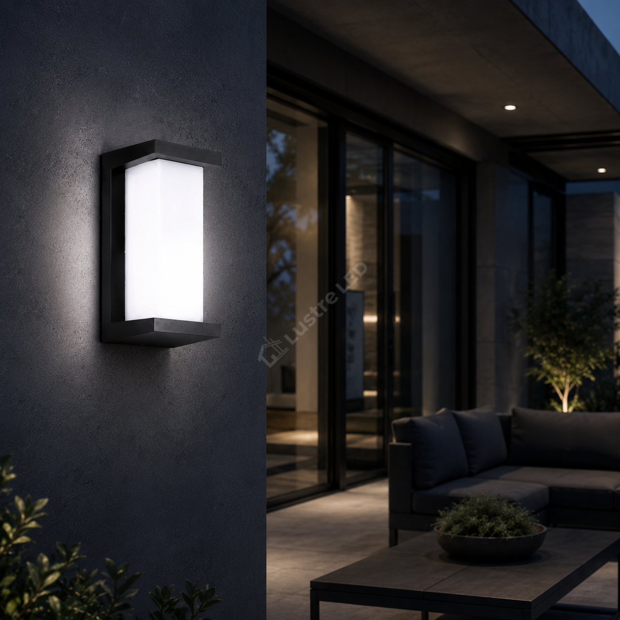 Aplica LED Exterior TANOR Black 18W 6500K IP54 Echivalent 100W