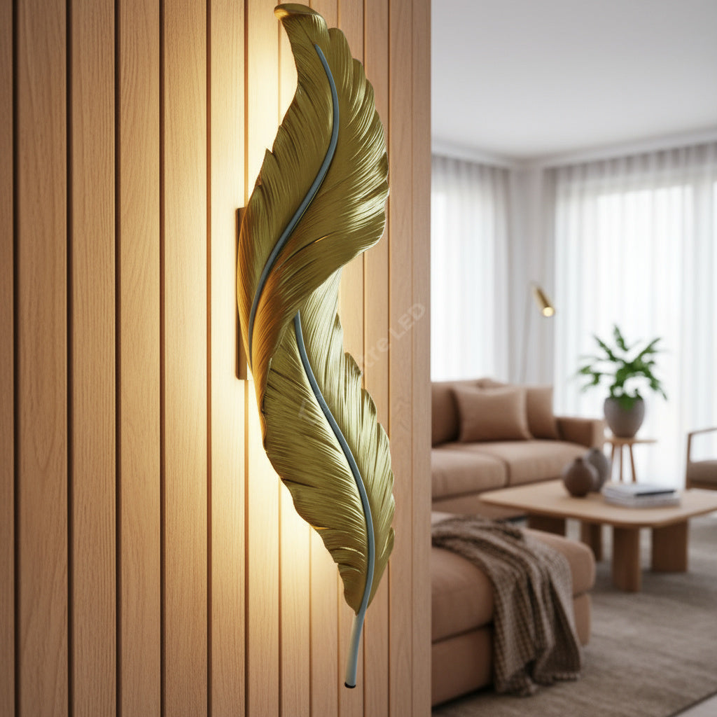 Aplica LED GOLD Luxury Feather 25W 63CM