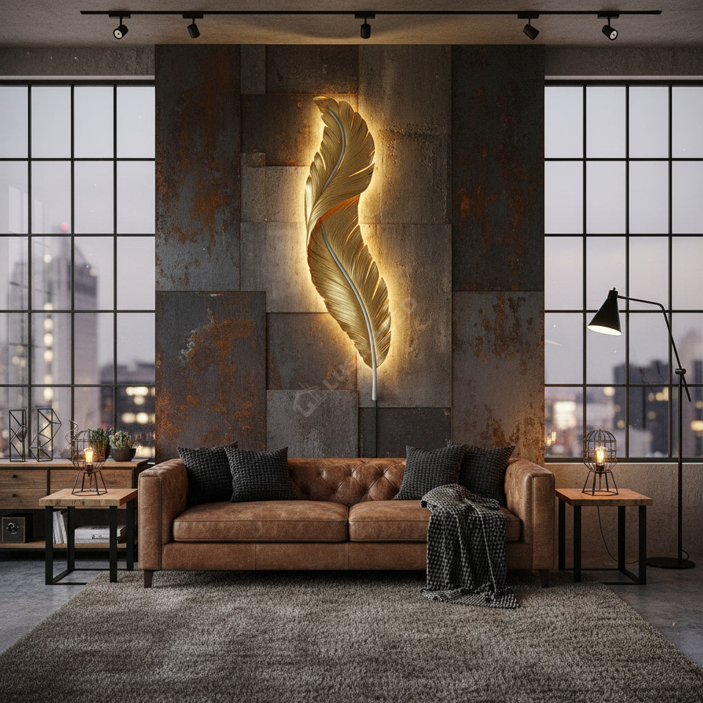 Aplica LED GOLD Luxury Feather 25W 63CM
