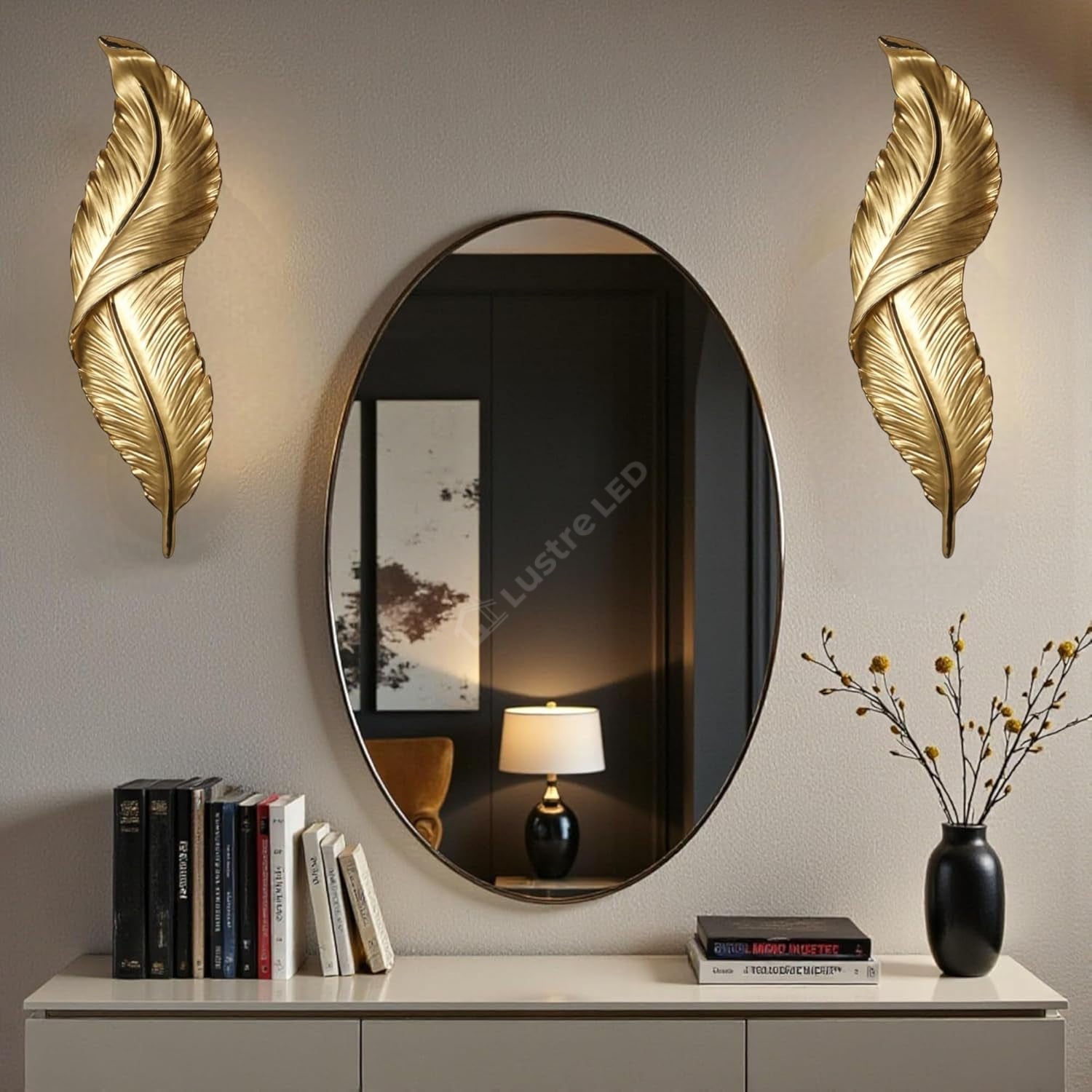 Aplica LED GOLD Luxury Mini Feather 18W 45CM