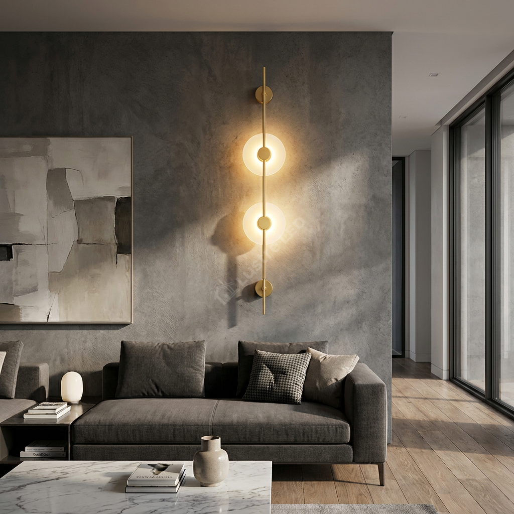 Aplica LED HALO DUO Gold 3 Lumini 103CM Echivalent 50W