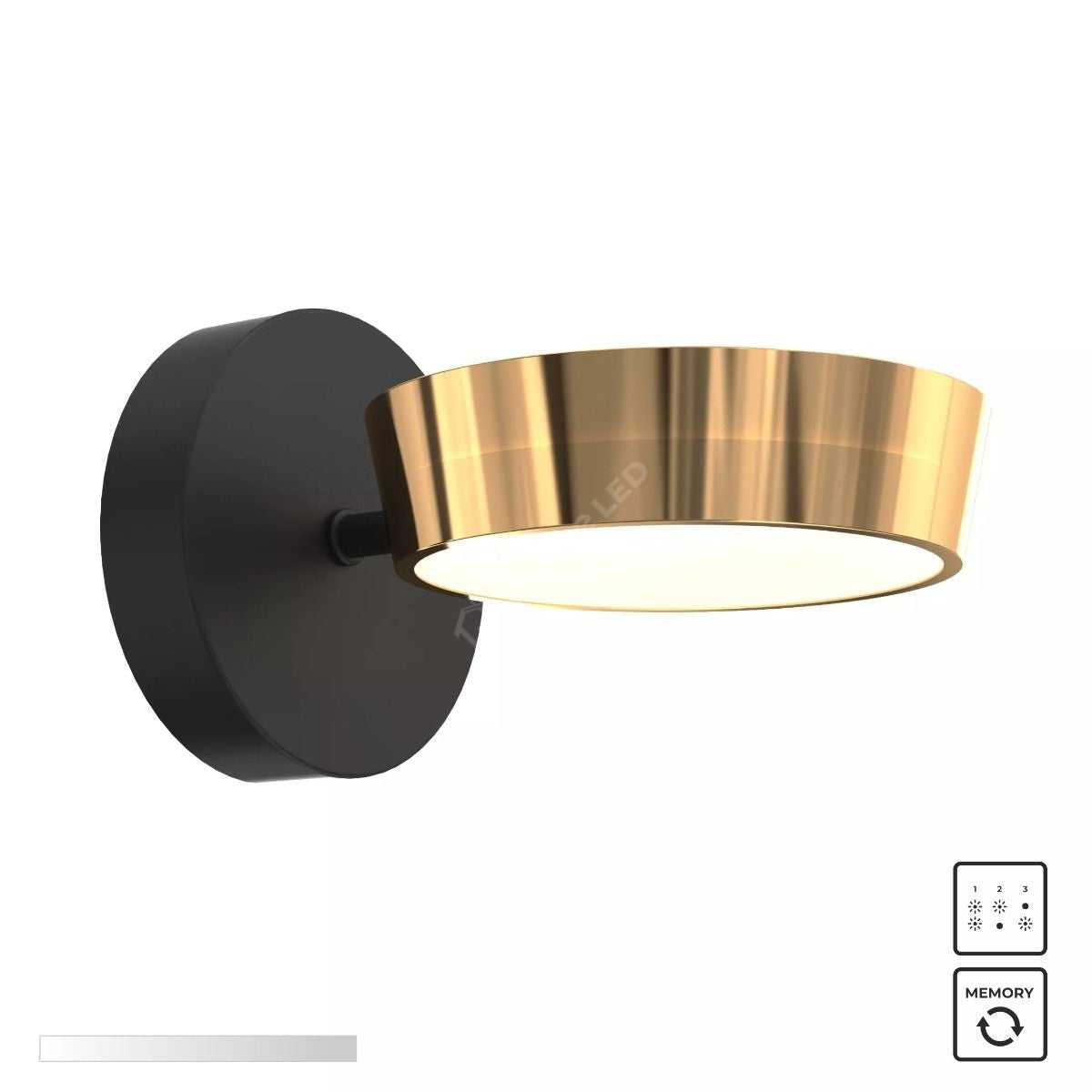 Aplica LED LARA Black Gold Orientabila 22CM Echivalent 100W