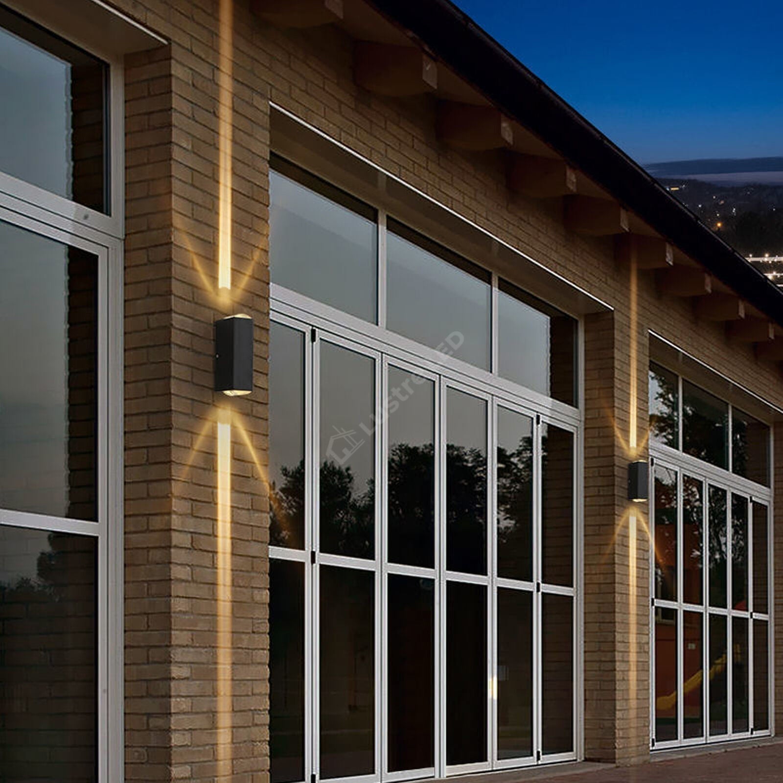 Aplica Led Exterior 2X3W Lines Neagra Wall Light Fixtures