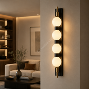 Aplica LED Liniara Abajur Mat 4-Globe 50cm Black+Gold