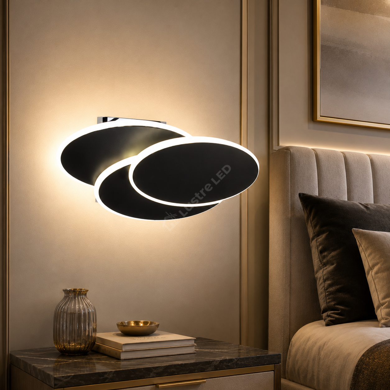 Aplica LED LOOPS Minimalist Black Echivalent 200W