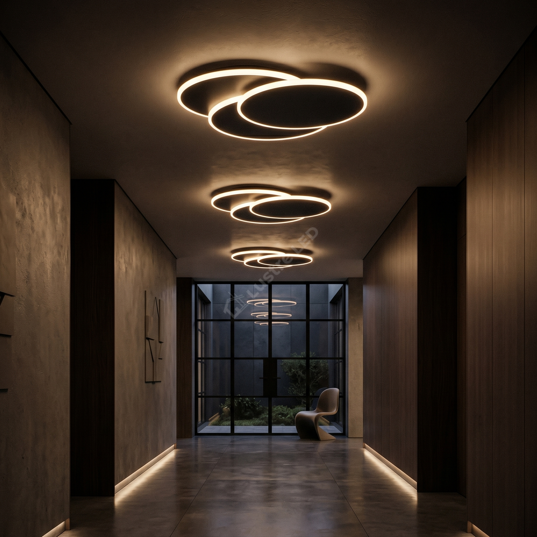 Aplica LED LOOPS Minimalist Black Echivalent 200W