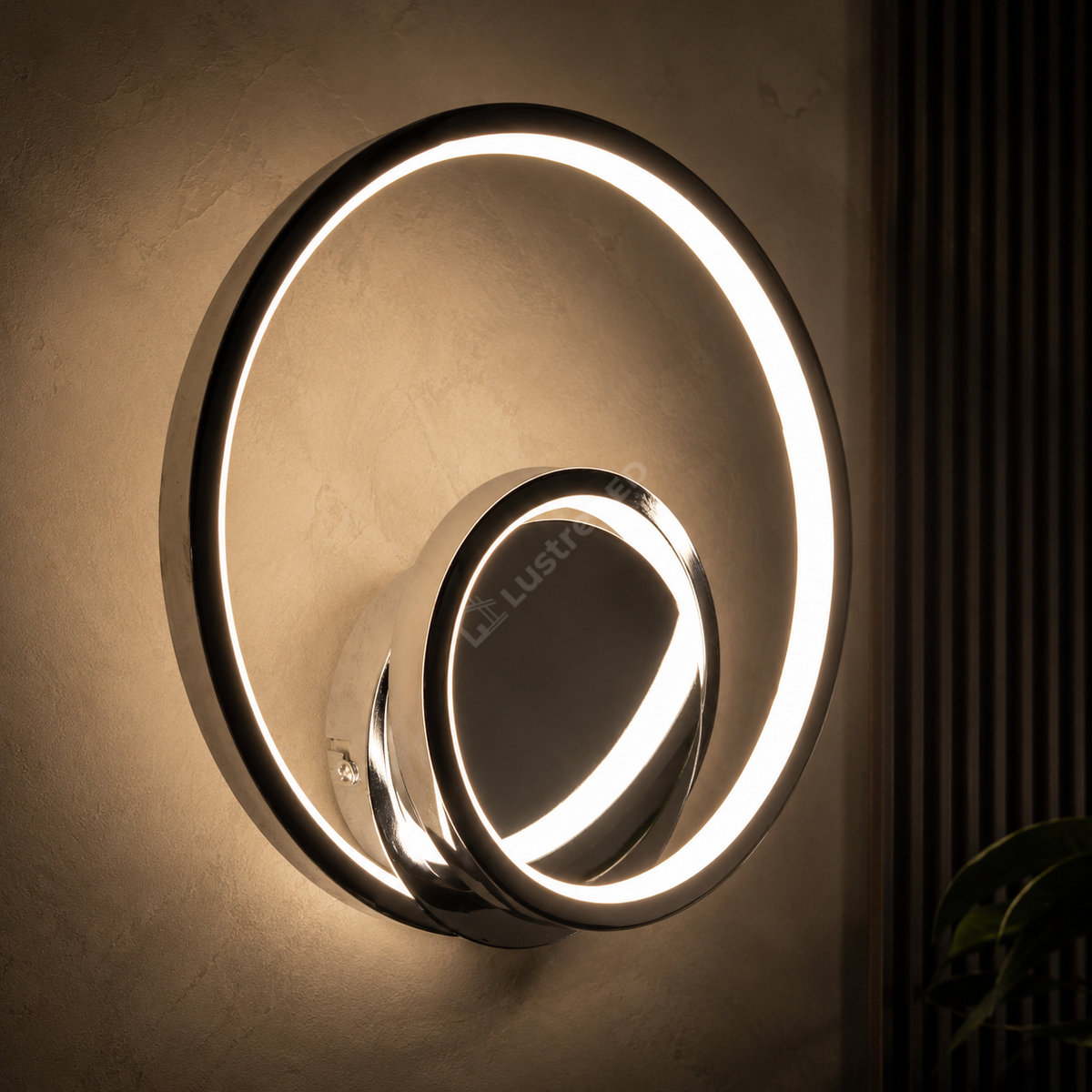 Aplica LED LUCERO Chrome Inele Duble 23CM Echivalent 100W