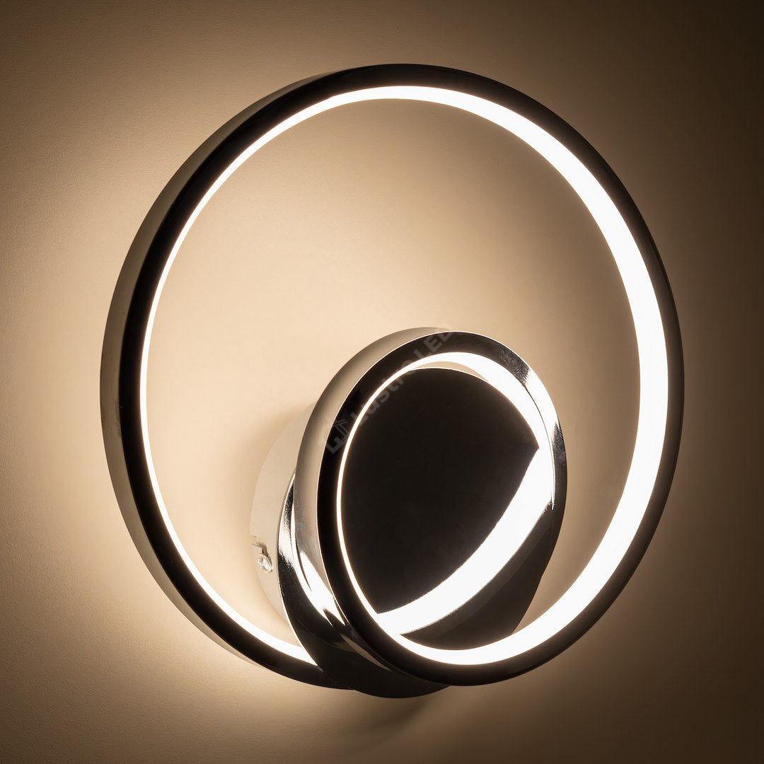 Aplica LED LUCERO Chrome Inele Duble 23CM Echivalent 100W