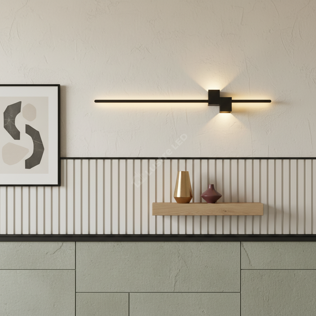 Aplica LED MILO LINES 28W Neagra Echivalent 200W
