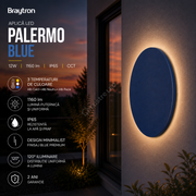 Aplica LED PALERMO Blue 12W 1160lm IP65 CCT