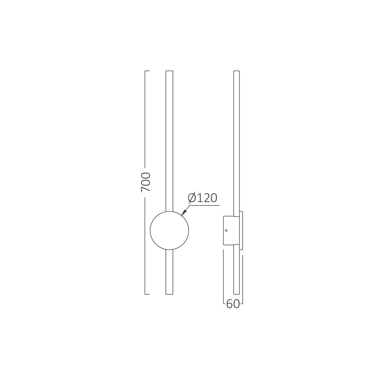 Aplica LED PENDOLO Black 70CM Echivalent 100W