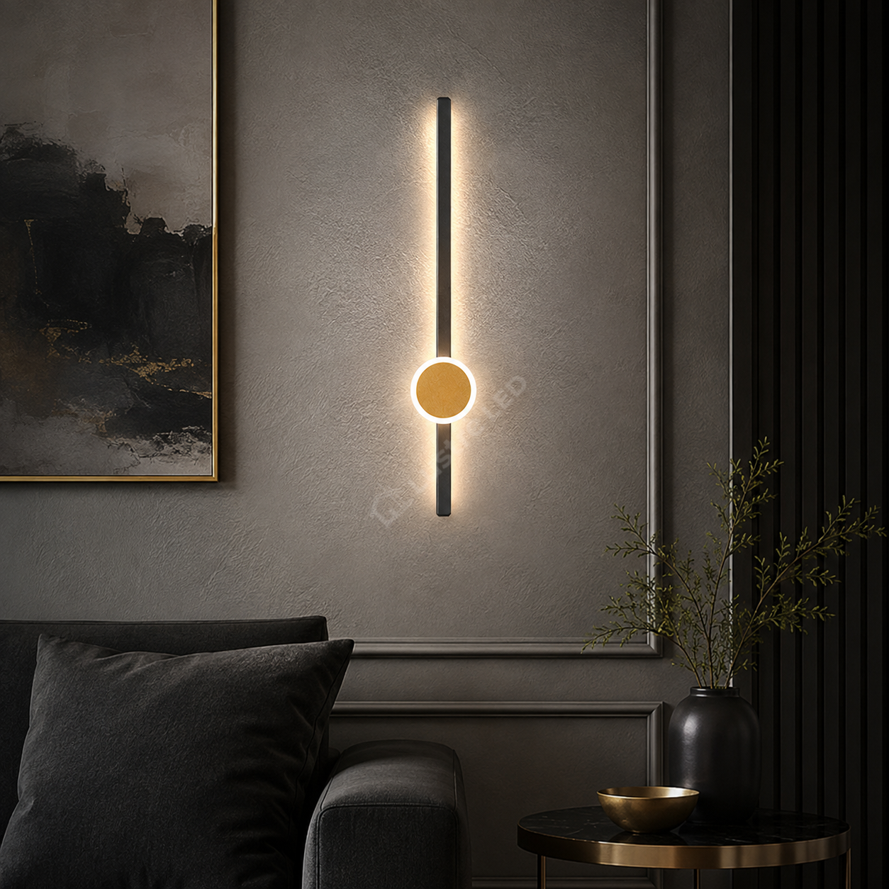 Aplica LED PENDOLO Black&Gold 70CM Echivalent 100W