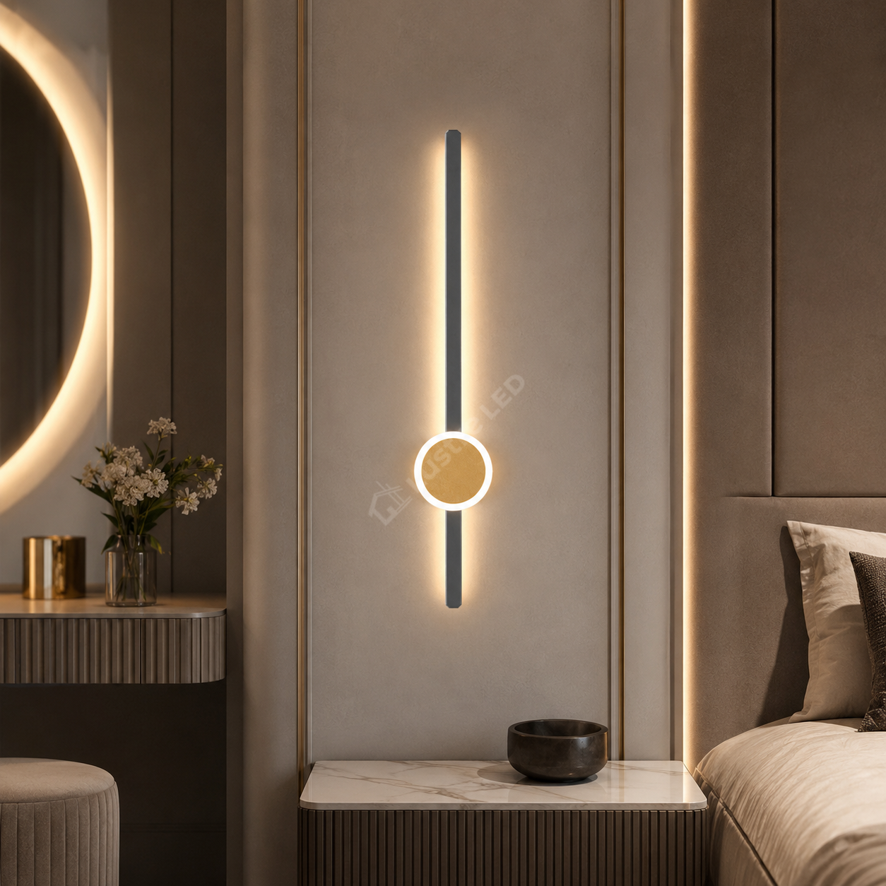 Aplica LED PENDOLO Black&Gold 70CM Echivalent 100W