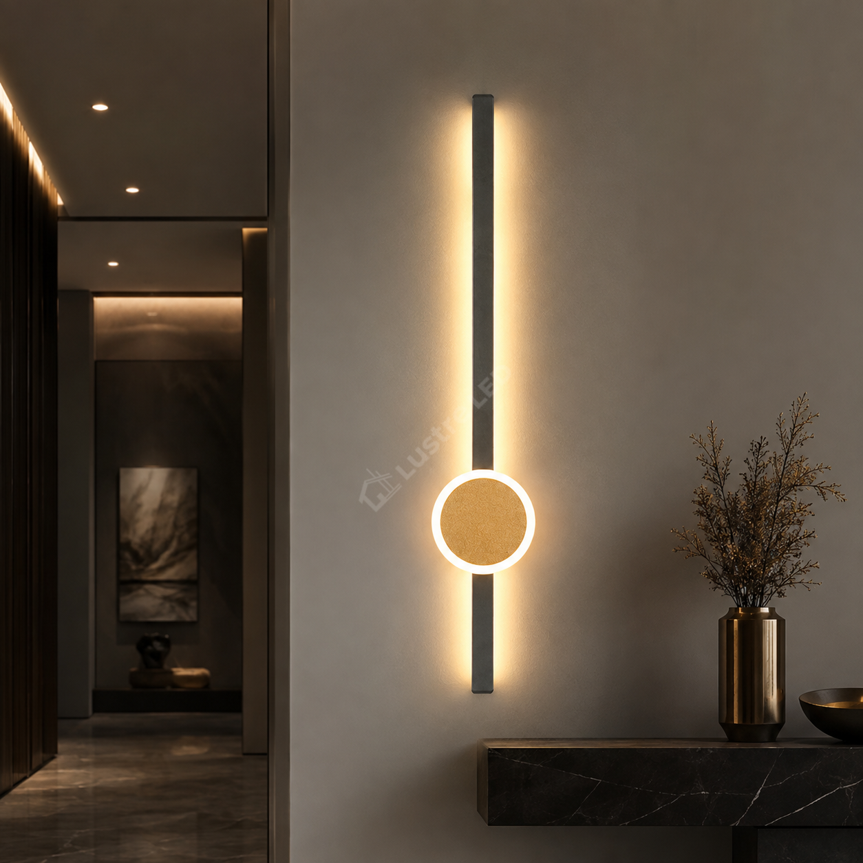 Aplica LED PENDOLO Black&Gold 70CM Echivalent 100W