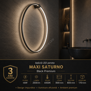 Aplica LED Perete Maxi Saturno Black Premium IP44