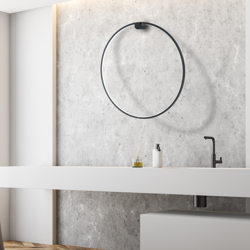 Aplica LED Perete Maxi Saturno Black Premium IP44
