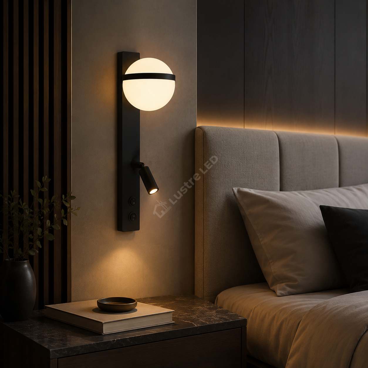 Aplica LED Perete MILO Black cu Spot Orientabil 6.8W Echivalent 34W