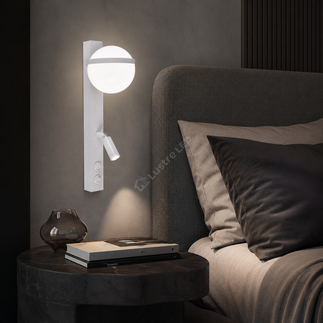 Aplica LED Perete MILO White cu Spot Orientabil 6.8W Echivalent 34W
