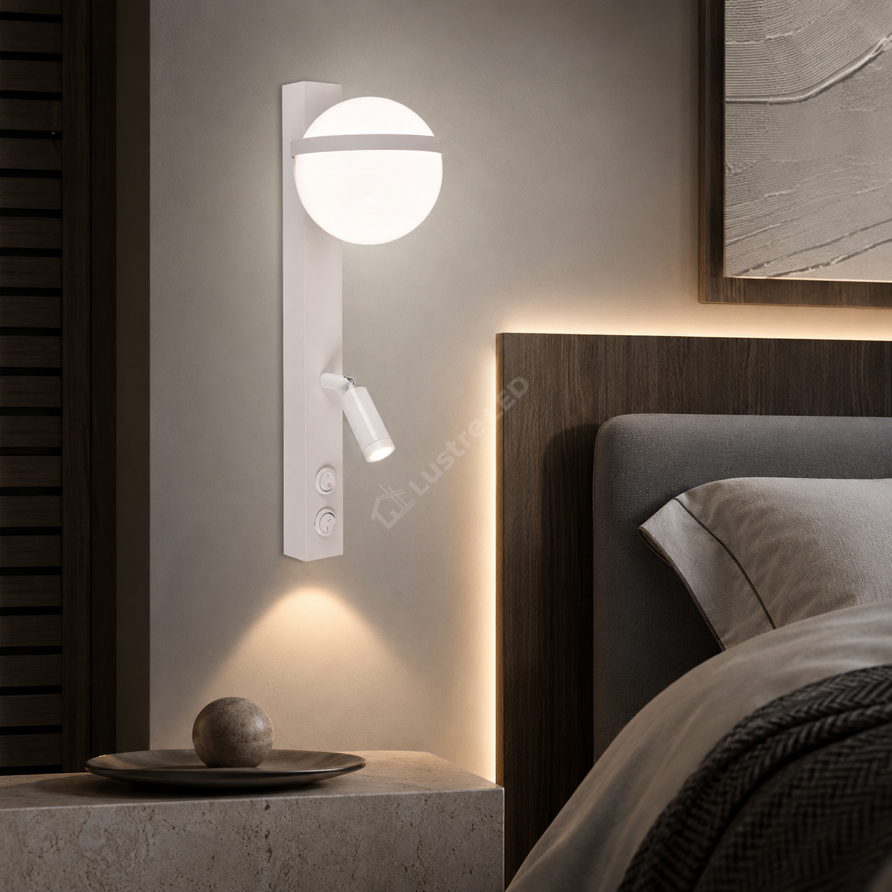 Aplica LED Perete MILO White cu Spot Orientabil 6.8W Echivalent 34W