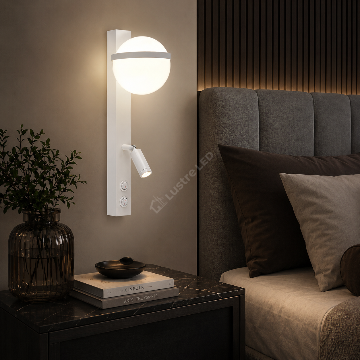 Aplica LED Perete MILO White cu Spot Orientabil 6.8W Echivalent 34W