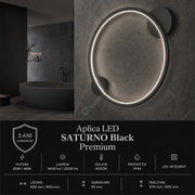 Aplica LED Perete Saturno II Black Premium IP44