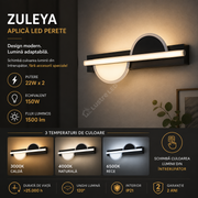 Aplica LED Perete ZULEYA Echivalent 100W