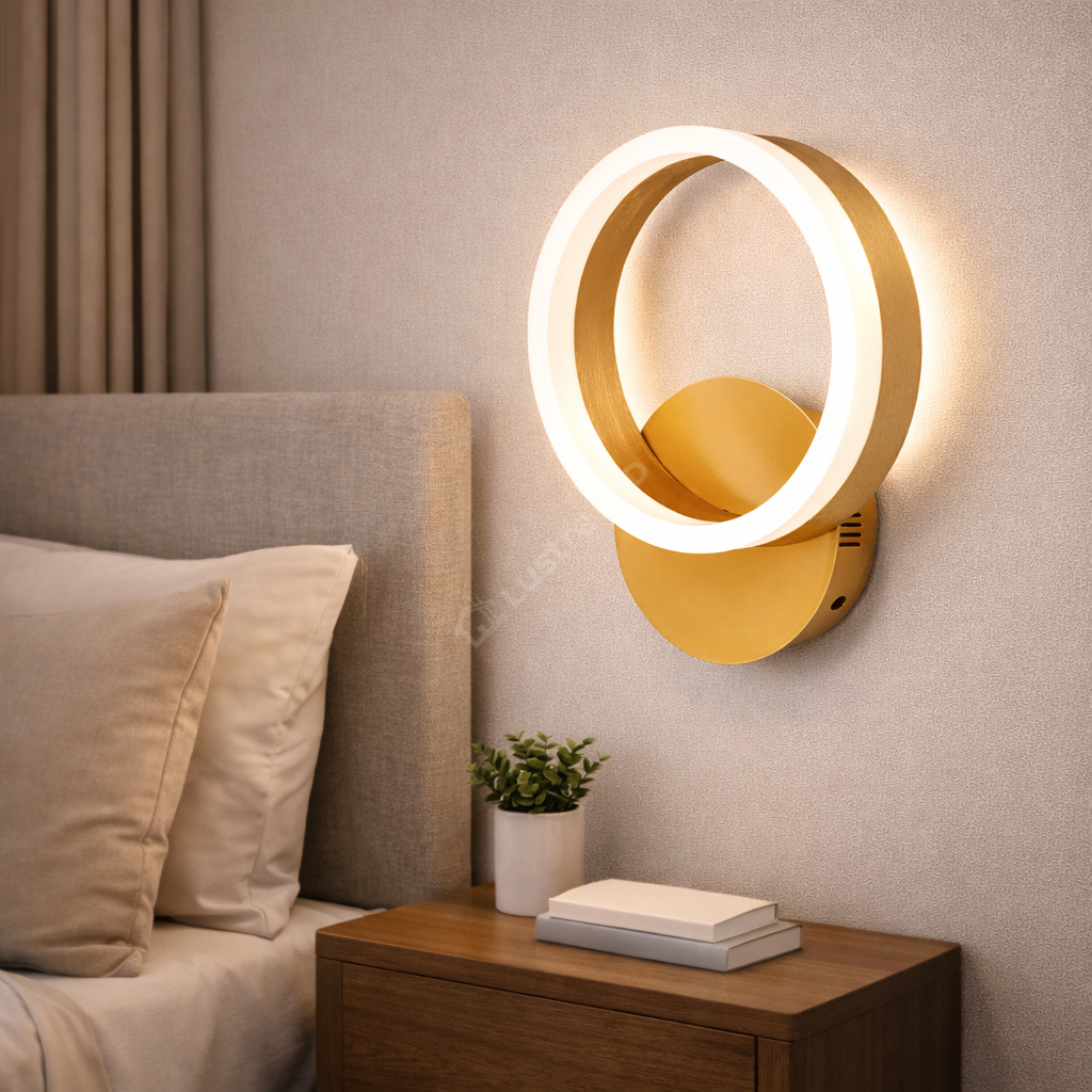 Aplica LED Premium Circle Gold Design Echivalent 150W