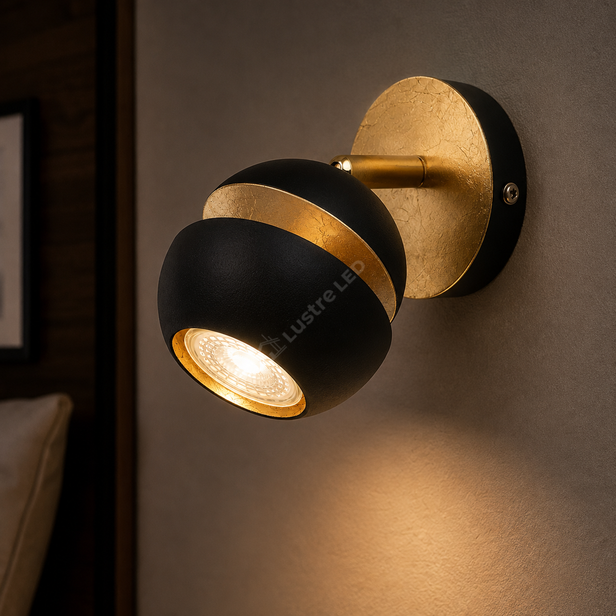 Aplica LED Premium NOCITO 3W NEGRU+AURIU Orientabila