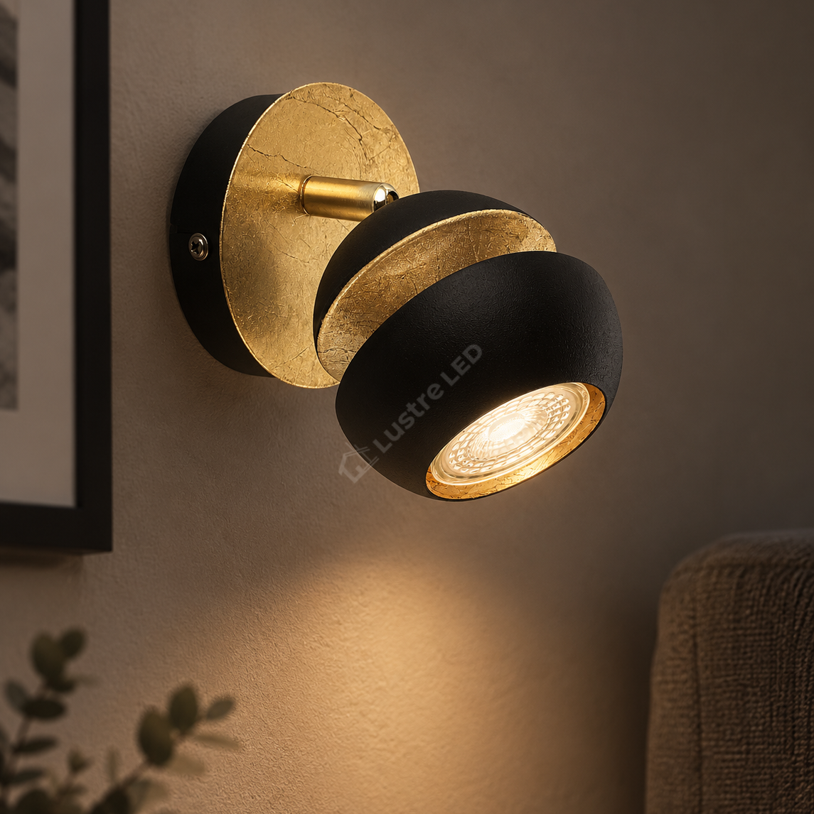 Aplica LED Premium NOCITO 3W NEGRU+AURIU Orientabila