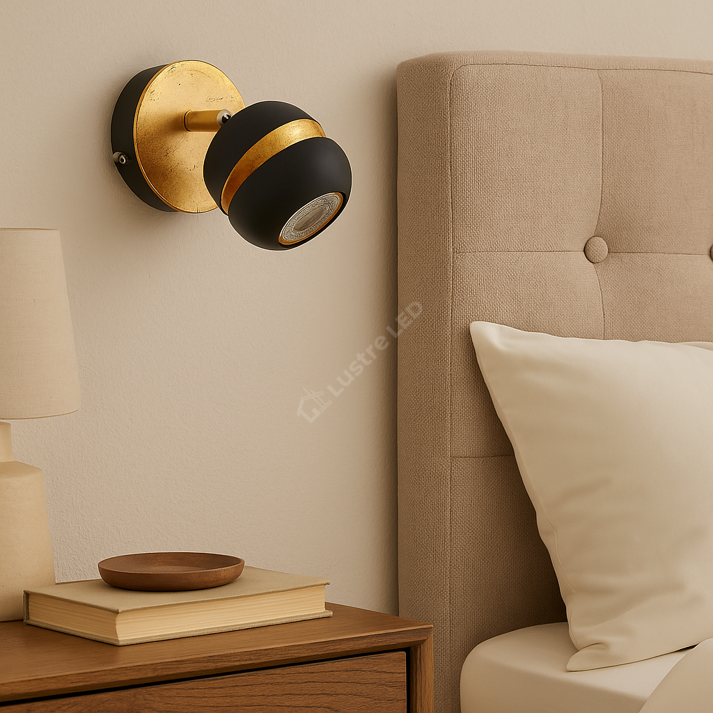 Aplica/Planfoniera LED NOCITO 3W NEGRU + AURIU NEGRU + AURIU / APLICA PERETE / MINIMALIST DESIGN Wall Light Fixtures