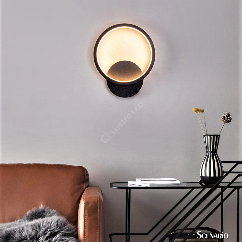 Aplica Led 28W Round Negru Slim 3 Functii Wall Light Fixtures