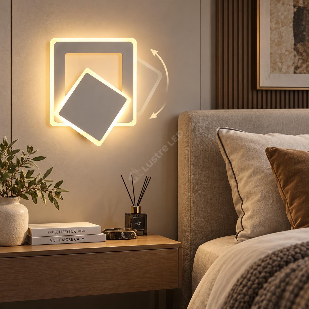 Aplica LED Square Reglabila Alba Echivalent 150W