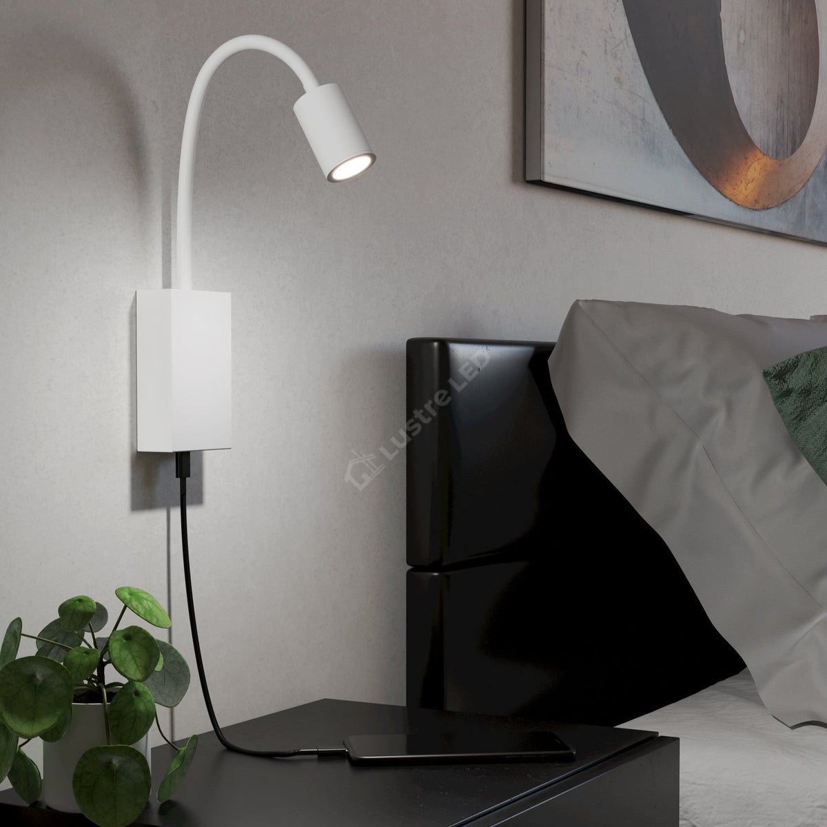 Aplica LED Tazzoli White Premium Reglabila cu Port USB pentru Incarcare