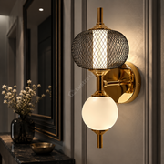 Aplica LED TOTEM Vintage Black & Gold cu Abajur 28CM Echivalent 100W