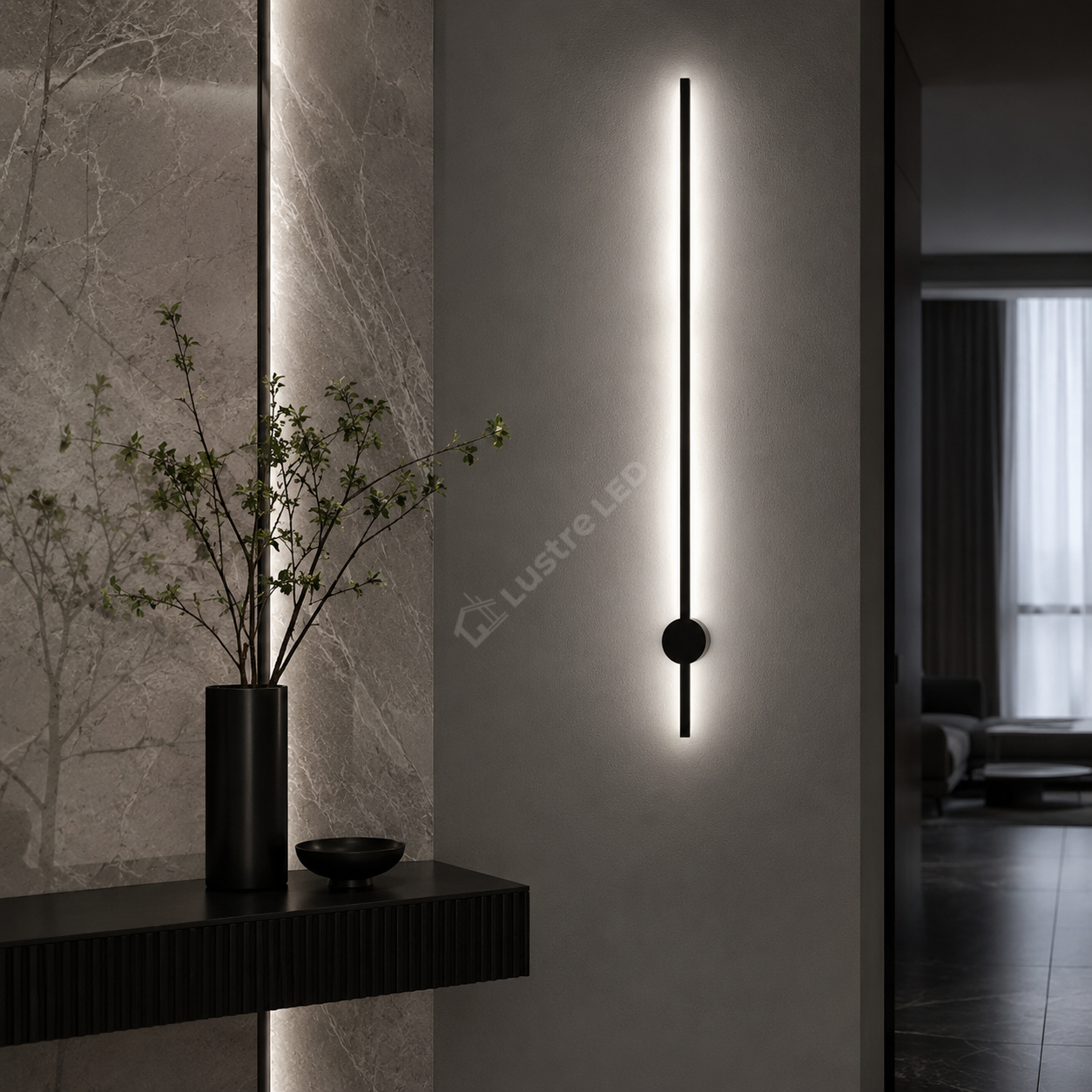 Aplica LED TROY Black Minimalista 90CM Echivalent 100W