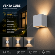 Aplica LED VEKTA CUBE White 1xG9 IP54