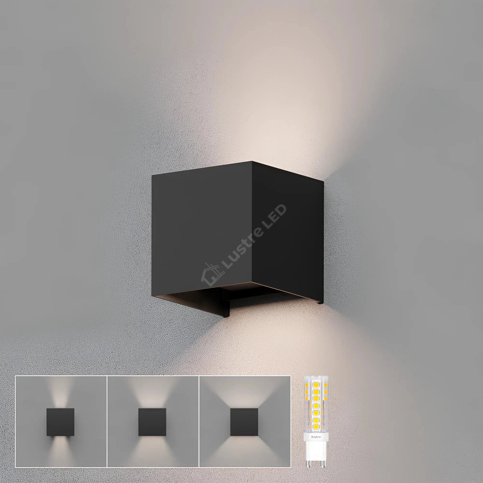 Aplica LED VEKTA CUBE Black 1xG9 IP54