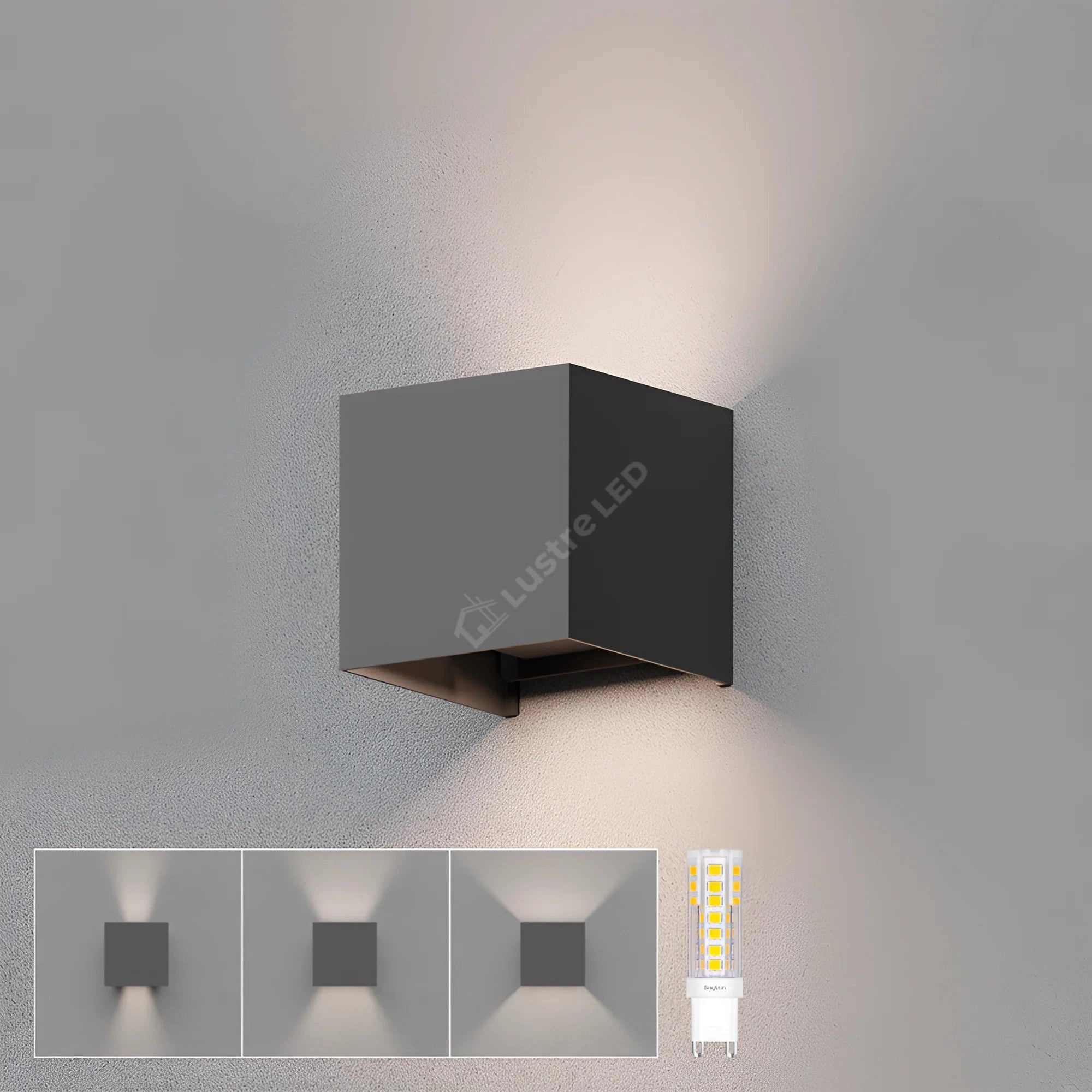Aplica LED VEKTA CUBE Grey 1xG9 IP54