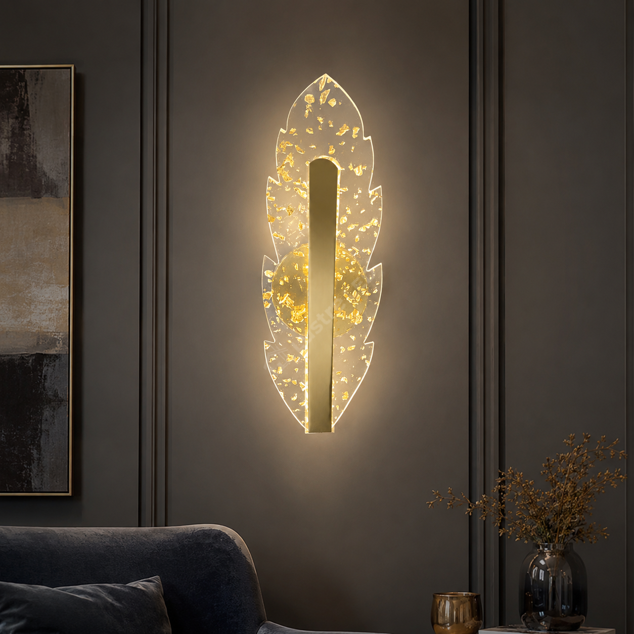 Aplica LED ZEFIR 3 Functii Gold 32CM 12W Echivalent 60W