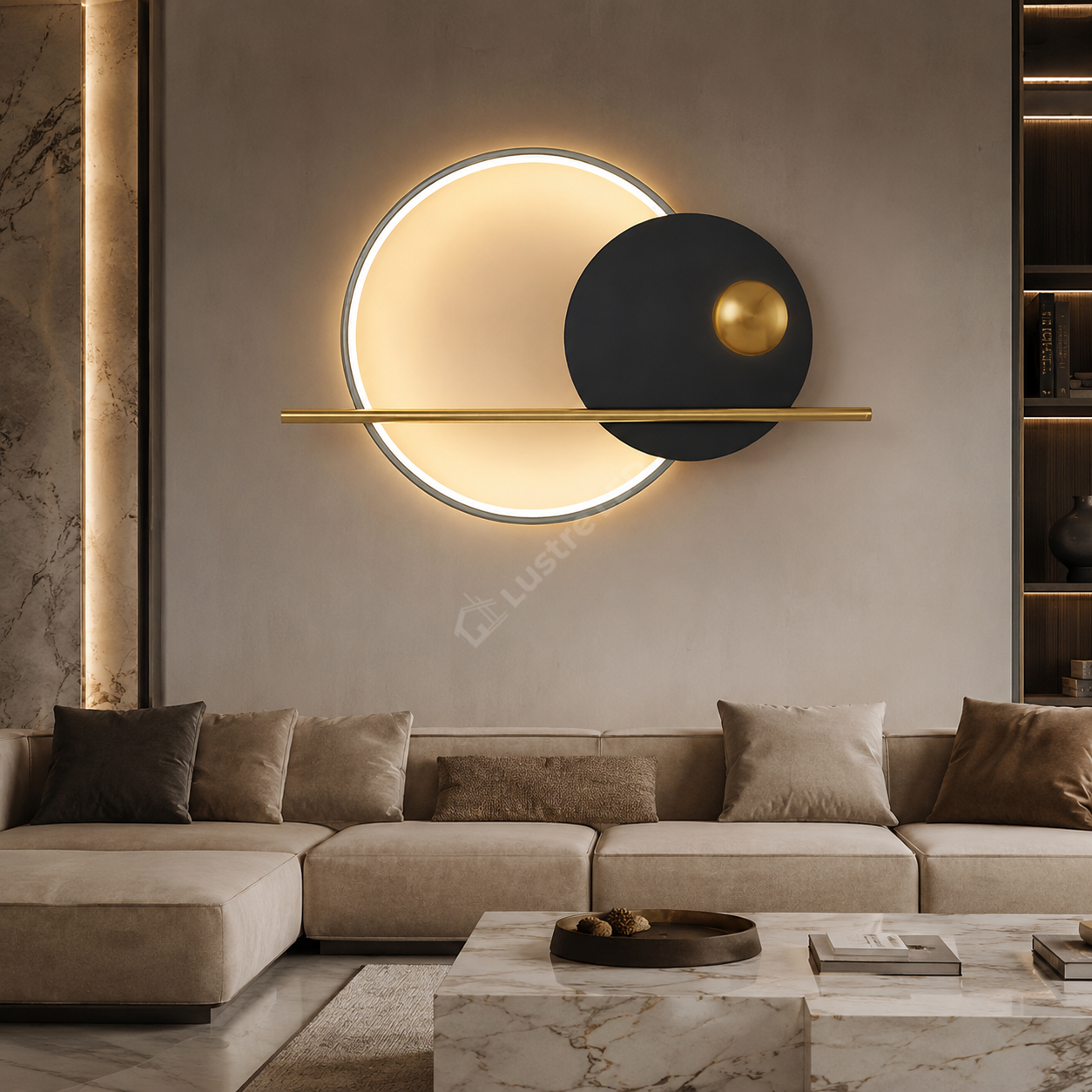 Aplica LED Zen Orbit Negru+Auriu 60cm Echivalent 150W