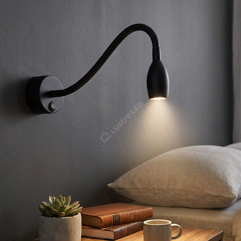 Aplica LED Zion Flexibila Neagra Lumina Neutra