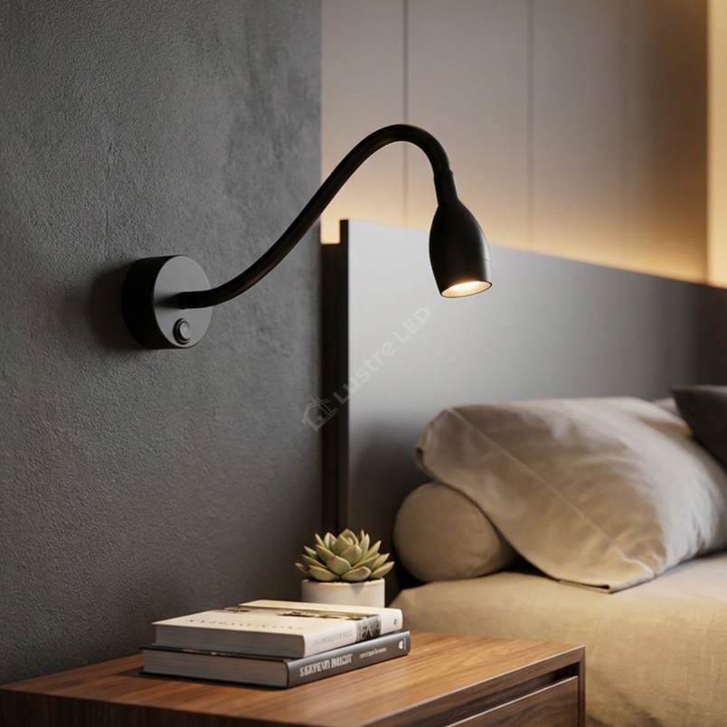 Aplica LED Zion Flexibila Neagra Lumina Neutra