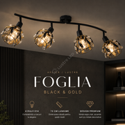 Aplica/Lustra FOGLIA 4xE14 Black&Gold 70CM